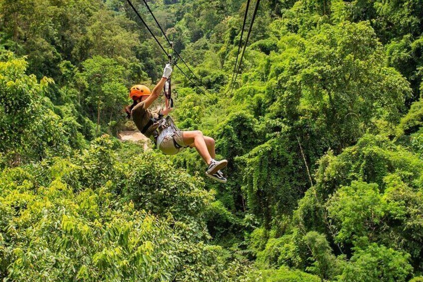 Reference image of a canopy adventure in Roatán